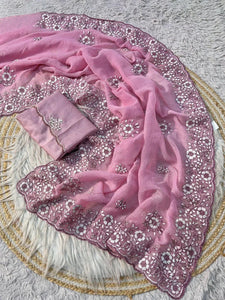 Gorgeous Crunchy Silk Saree - Zaricoding Cut Work for Festivities