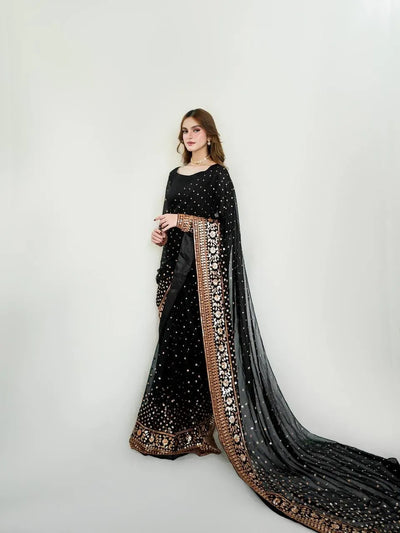 Gorgeous Designer Sequins Saree - Heavy Embroidery for Party Wear