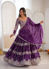 Gorgeous Faux Georgette Lehenga - Grand Flair & Sequin Embroidery for Festive Celebrations