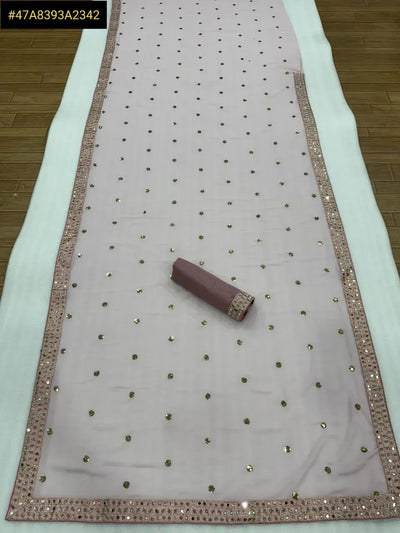 Gorgeous Faux Georgette Saree - Heavy Sequin & Mirror Work for Party Wear