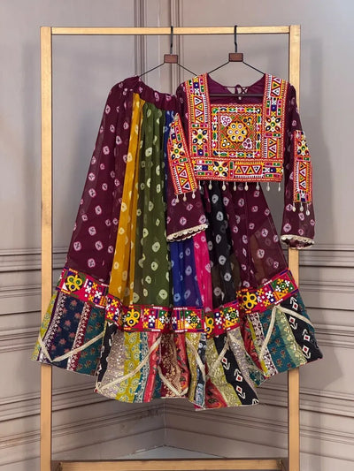 Gorgeous Georgette Garba Lehenga Choli - Kutchi Gamthi Embroidered Festive Wear for Women