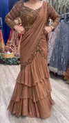 Gorgeous Georgette Lehenga Saree - Readymade Sequence Work for Festive Wear