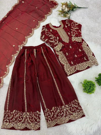 Gorgeous Kid's Ethnic Sharara Set - Fully Stitched for Festive & Party Wear | 3-15 Yrs
