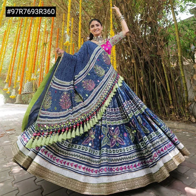 Gorgeous Muslin Cotton Digital Print Lehenga - Real Mirror Work for Festive & Bridal Wear