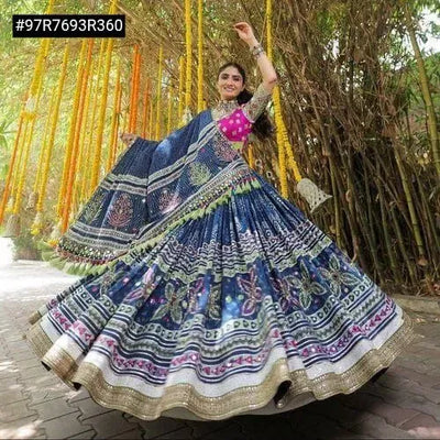 Gorgeous Muslin Cotton Digital Print Lehenga - Real Mirror Work for Festive & Bridal Wear