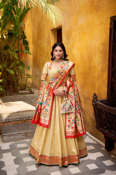 Gorgeous Paithani Silk Lehenga - Zari Weaving Festive Wear for Women