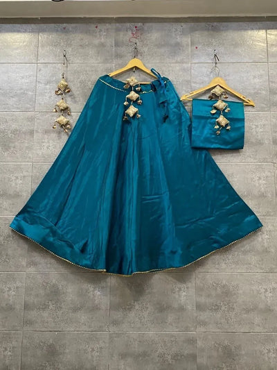 Gorgeous Semi Gaji Silk Lehenga Choli with Heavy Flair for Festive Wear