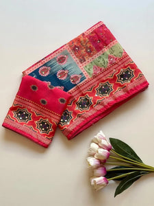 Gorgeous Shinon Patola Saree with Real Mirror Work for Women
