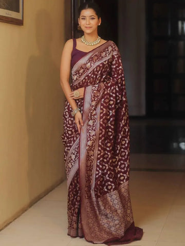 Gorgeous Soft Lichi Silk Saree - Rich Jacquard Work for Festive & Party Wear