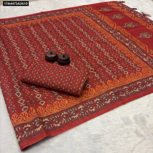 Gorgeous Soft Spun Cotton Saree - Ikkat Digital Print for Everyday & Festive Style