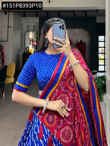 Gorgeous Vichitra Silk Lehenga - Leheriya Patola Print | Festive Wear