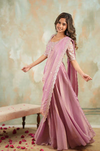 Gulabi Noor Vichitra Silk Lehenga Set for Women | Festive Charm