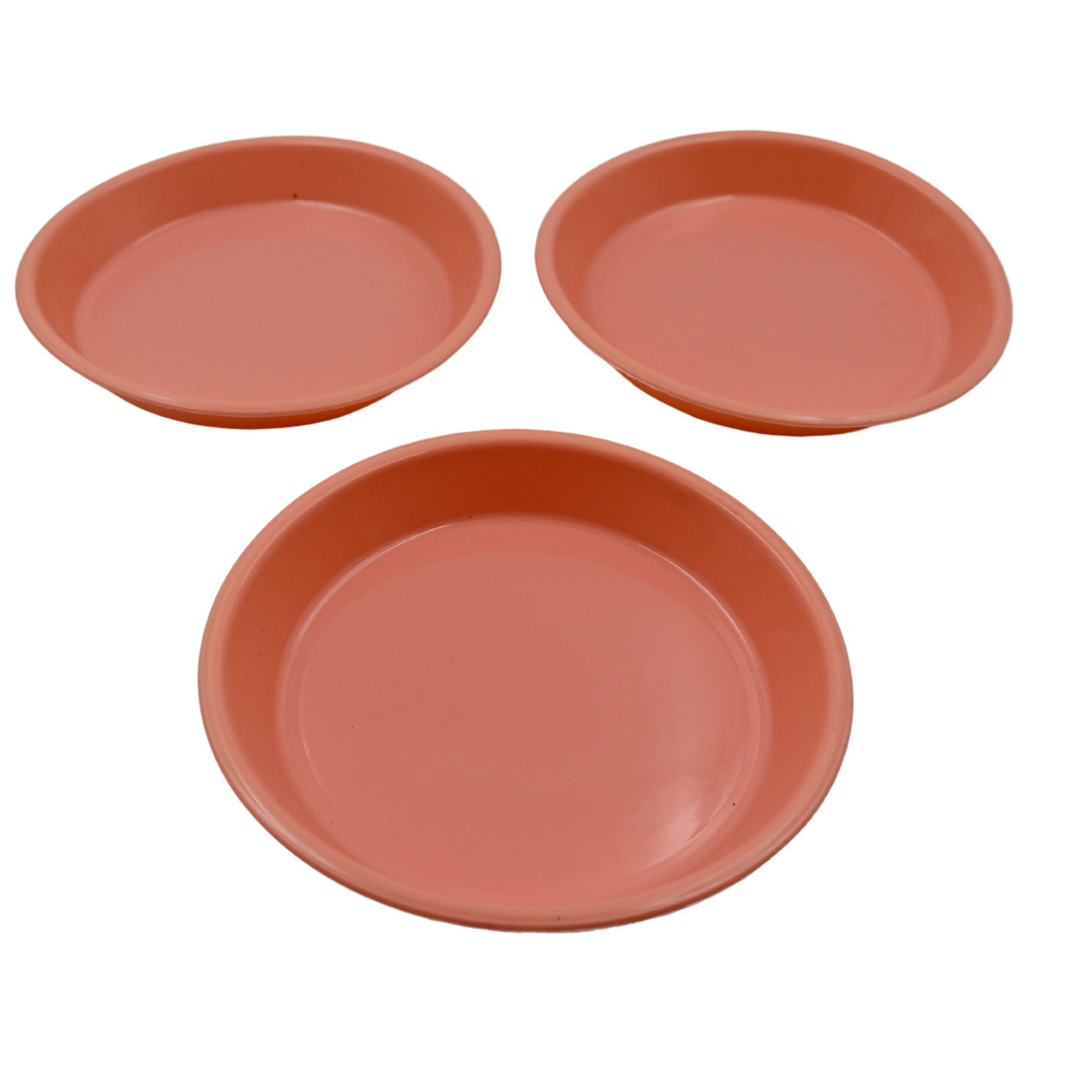 5562 Round Small Plastic Rasmalai Snacks Breakfast Plates Restaurant Serving Trays Home School Coffee Hotel Kitchen Office Reusable Plates For Outdoor Camping Bpa-free (3 Pcs Set)