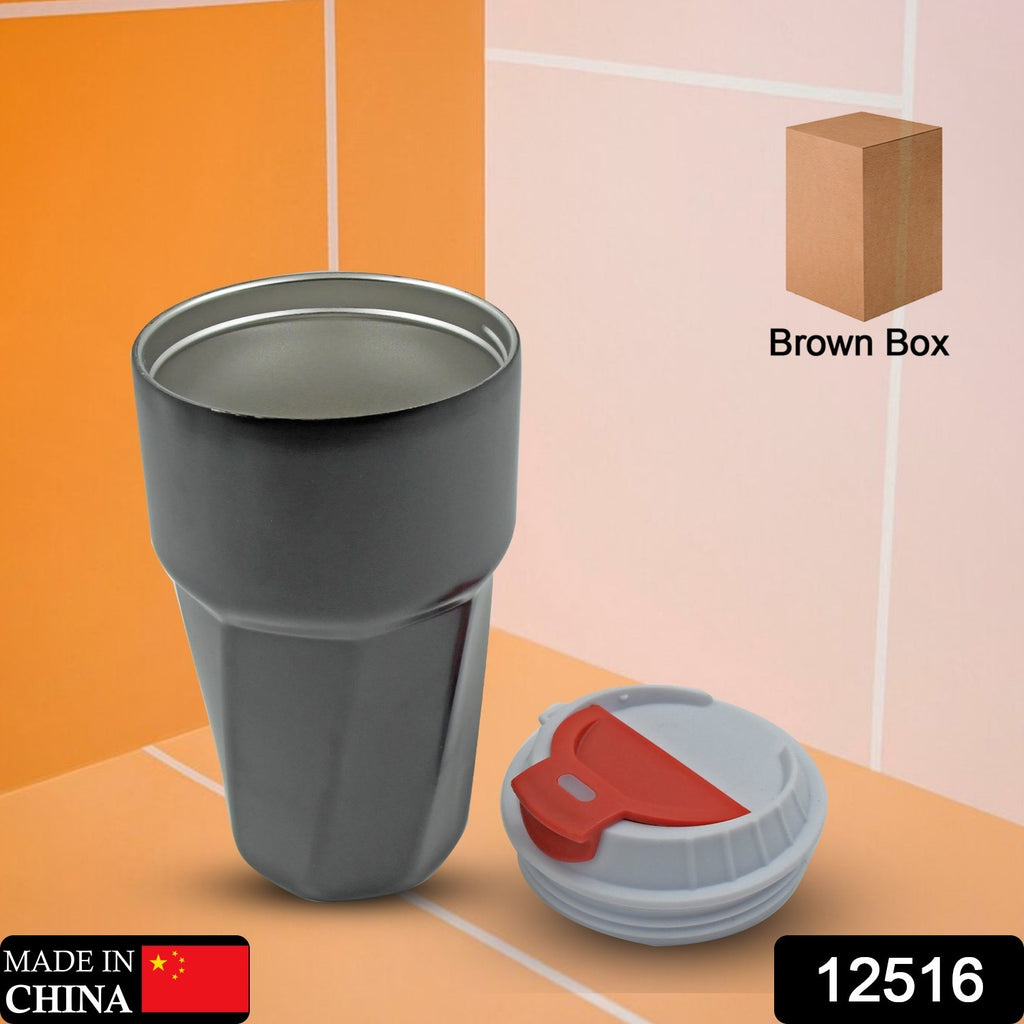 Stainless steel vacuum insulated travel mug with lid for coffee, car, camping & outdoor use
