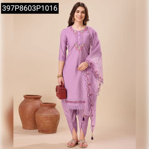 Hand Embroidered Viscose Silk Women's Kurta & Dhoti Pant Set | Festive Elegance