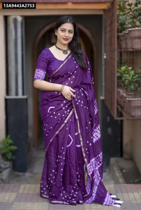 Buy Hand-Tied Bandhani Chanderi Cotton Saree for Women Online | Festive & Ethnic Wear