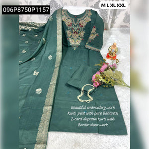 Hand Work Embroidered Women's Kurti Pant Set | Brunch & Vacation