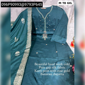Hand Work Gajji Silk Suit for Women | Festive Wear