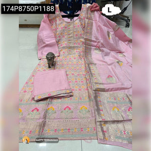 Hand Work Kurti Dupatta Pant Set Women's | Festive & Occasion