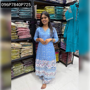 Hand Work V-Neck Kurta Palazzo Set Women's | Brunch & Vacation Ready