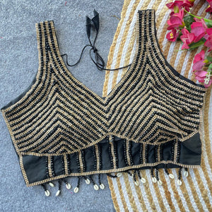 Handcrafted Pearl & Moti Work Blouse for Women | Festive Wear