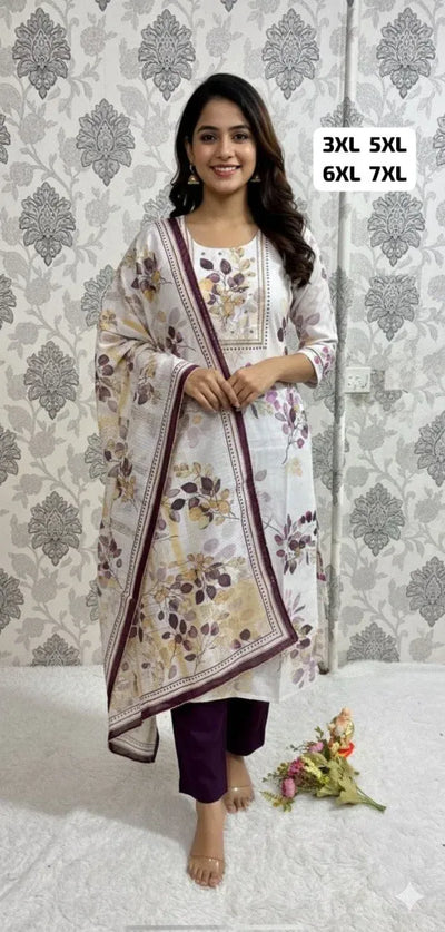 Handcrafted Plus Size Kurti Set - Elegant Hand Work Dupatta for Festive Wear