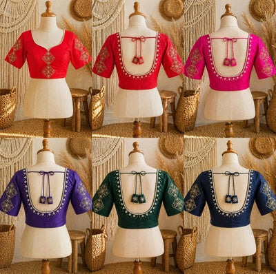 Handcrafted Sufi Silk Blouse - Heavy Zardosi Embroidery for Festive & Wedding Wear