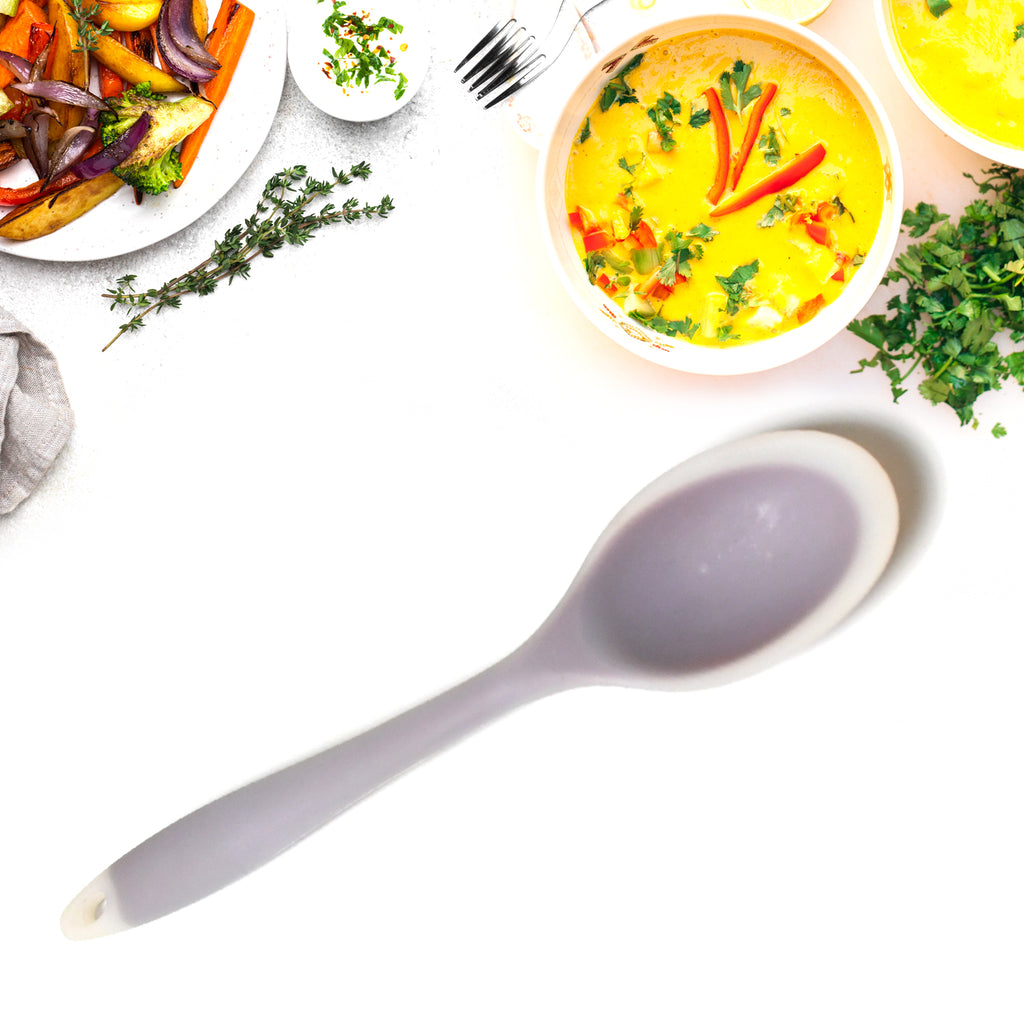 Close-up of the smooth, flexible spoon head showing the seamless non-stick edge