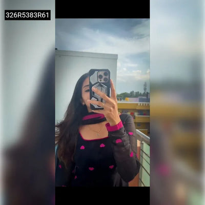 Heart Embroidered Georgette Anarkali Gown for Women | Party Wear