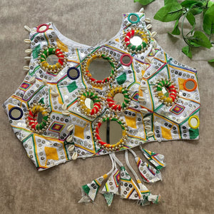 Heavy Embroidery Mirror Work Blouse for Women | Navratri & Party Wear