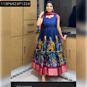 Heavy Soft Dola Silk Anarkali Women's Gown | Festive & Party Wear
