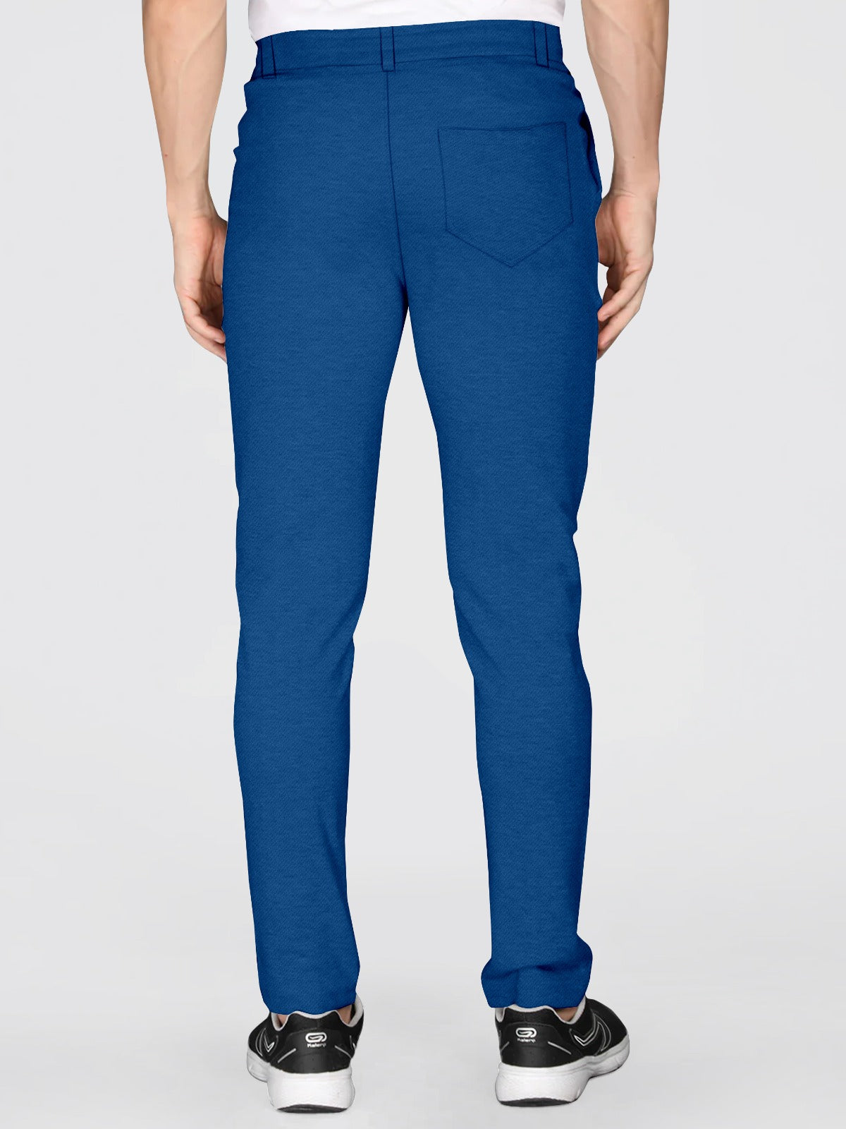Classic Men's Regular Fit Cotton Blend Trousers for Comfortable and Stylish ( Teal Blue ) 34