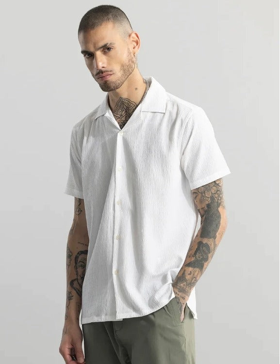 Half Sleeves Shirts for Men White L