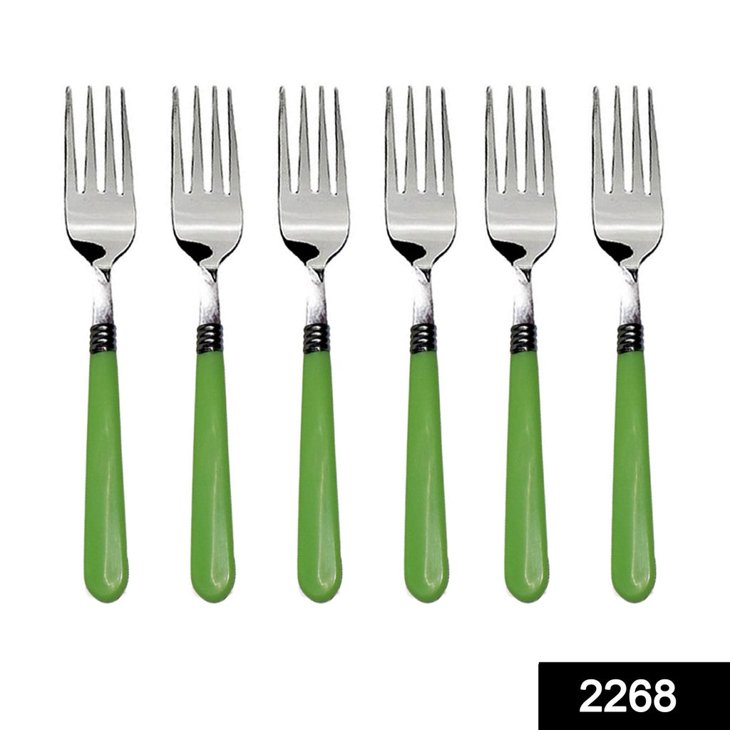 6-piece stainless steel dining fork set with comfortable grip