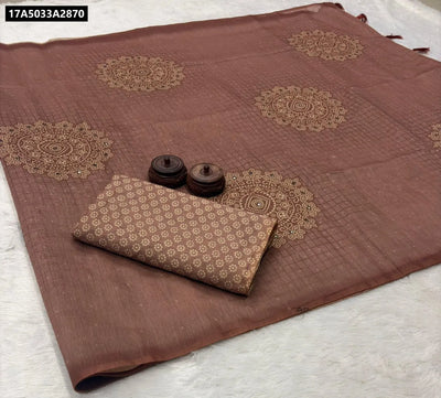 Ikkat Print Soft Cotton Saree for Women with Mirror Work Detailing | Buy Ethnic Wear Online