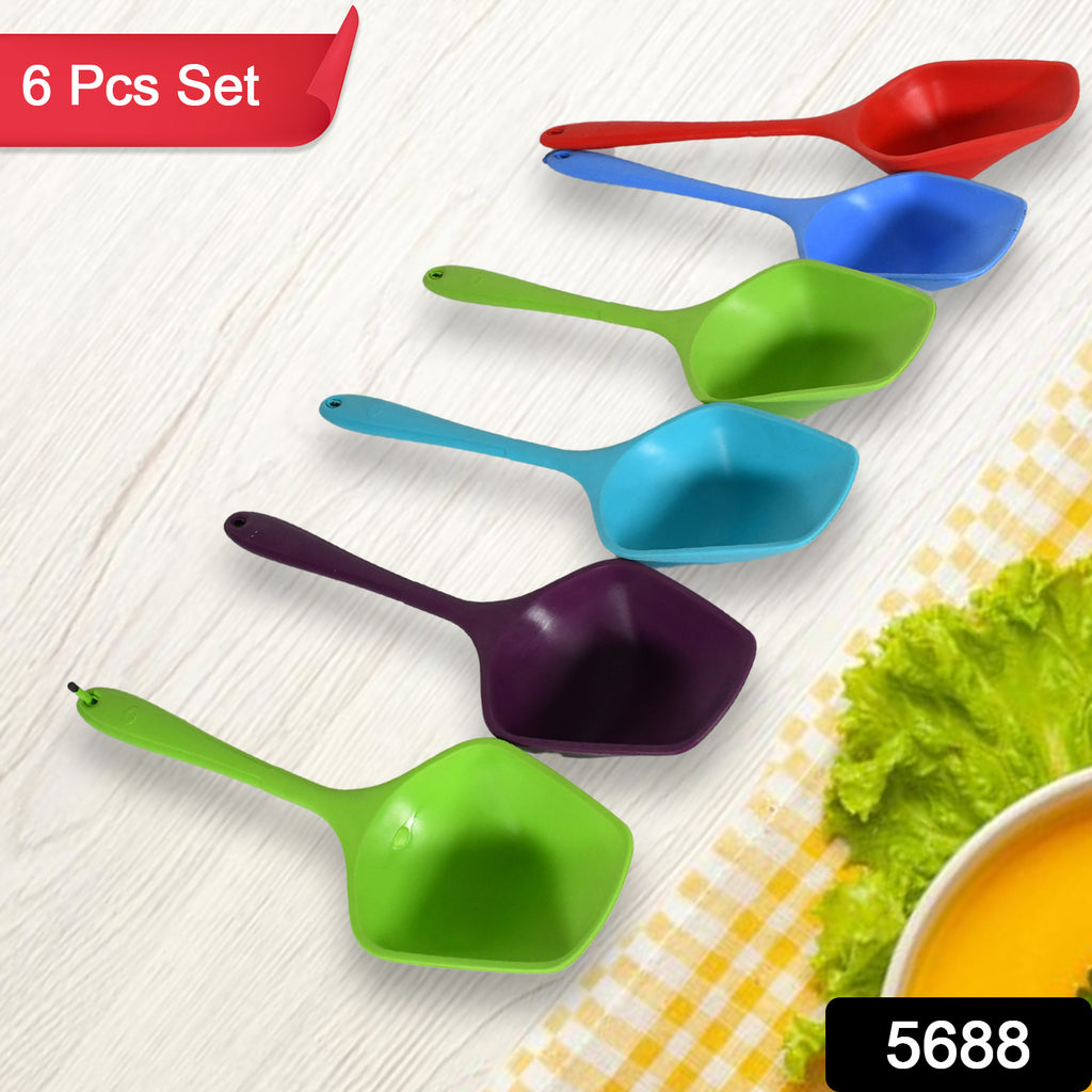 Vibrant 6 Pcs Set of Multipurpose Silicone Spoons for heat-resistant, non-stick kitchen cooking & baking