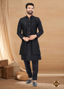 Indo-Western Kurta Jacket Set for Men | Festive & Wedding