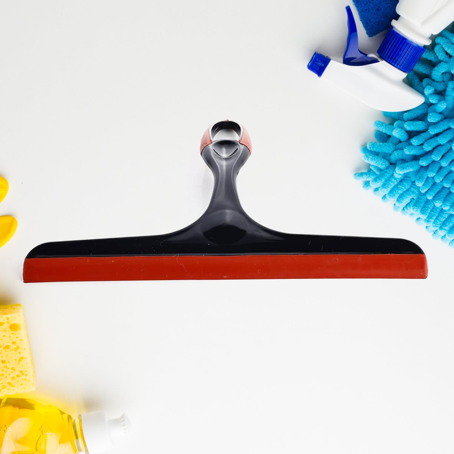 17754 Plastic Kitchen Wiper Ideal For Kitchen Platform Windows Glass Car Windshield Silicone Head Multicolor Pack Of 1 Pc