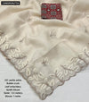 Ivory Crush Embroidery Saree for Women - Buy Ethnic Wear Online