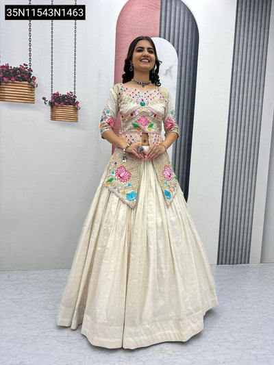 Ivory Simar Cosmos Embroidered Lehenga Set for Women | Buy Festive & Wedding Ethnic Wear Online