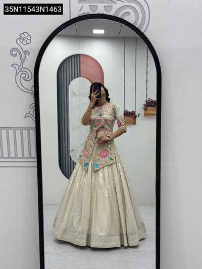 Ivory Simar Cosmos Embroidered Lehenga Set for Women | Buy Festive & Wedding Ethnic Wear Online