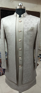 Jacquard Indowestern 3-Piece Set for Men | Wedding & Festive