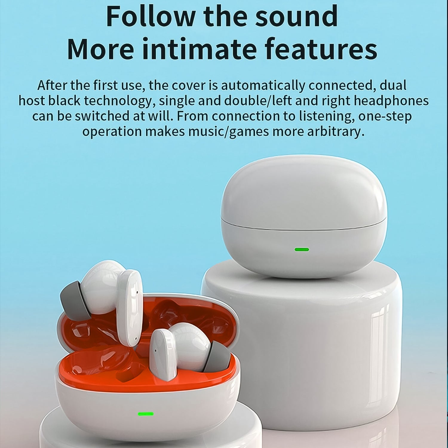 True Wireless Earbuds Best Low Latency Bluetooth Headset (1 Set)