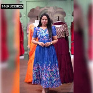 Kalamkari Digital Printed Gown for Women | Party & Festival Wear