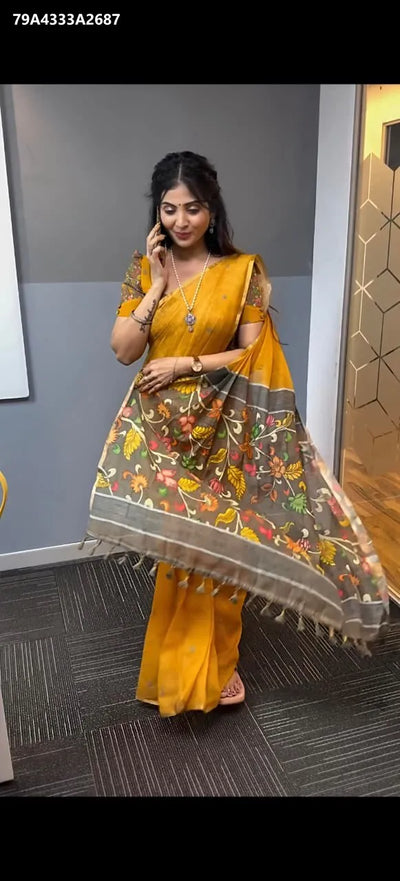 Kalamkari Linen Saree for Women - Festive & Casual Ethnic Wear Online