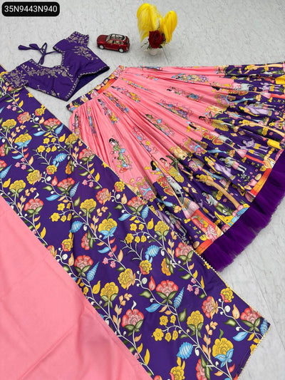 Kalamkari Print Cotton Lehenga Choli for Women | Festive Wear