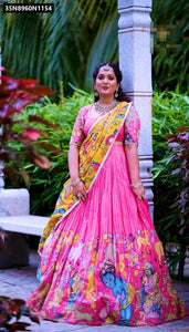 Kalamkari Print Lehenga Choli for Women | Festive Celebration