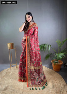 Kalamkari Print Malai Cotton Saree for Women | Authentic Ethnic Wear Online