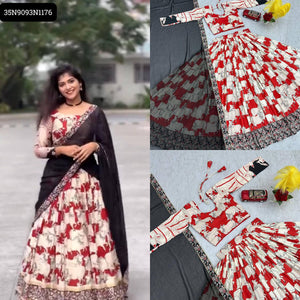 Kalamkari Print Riyon Cotton Lehenga Set for Women | Festive Chic