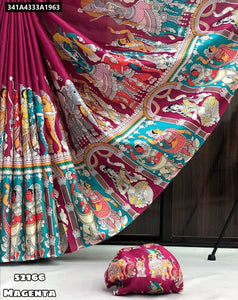 Kalamkari Tussar Silk Saree for Women | Ethnic Wear